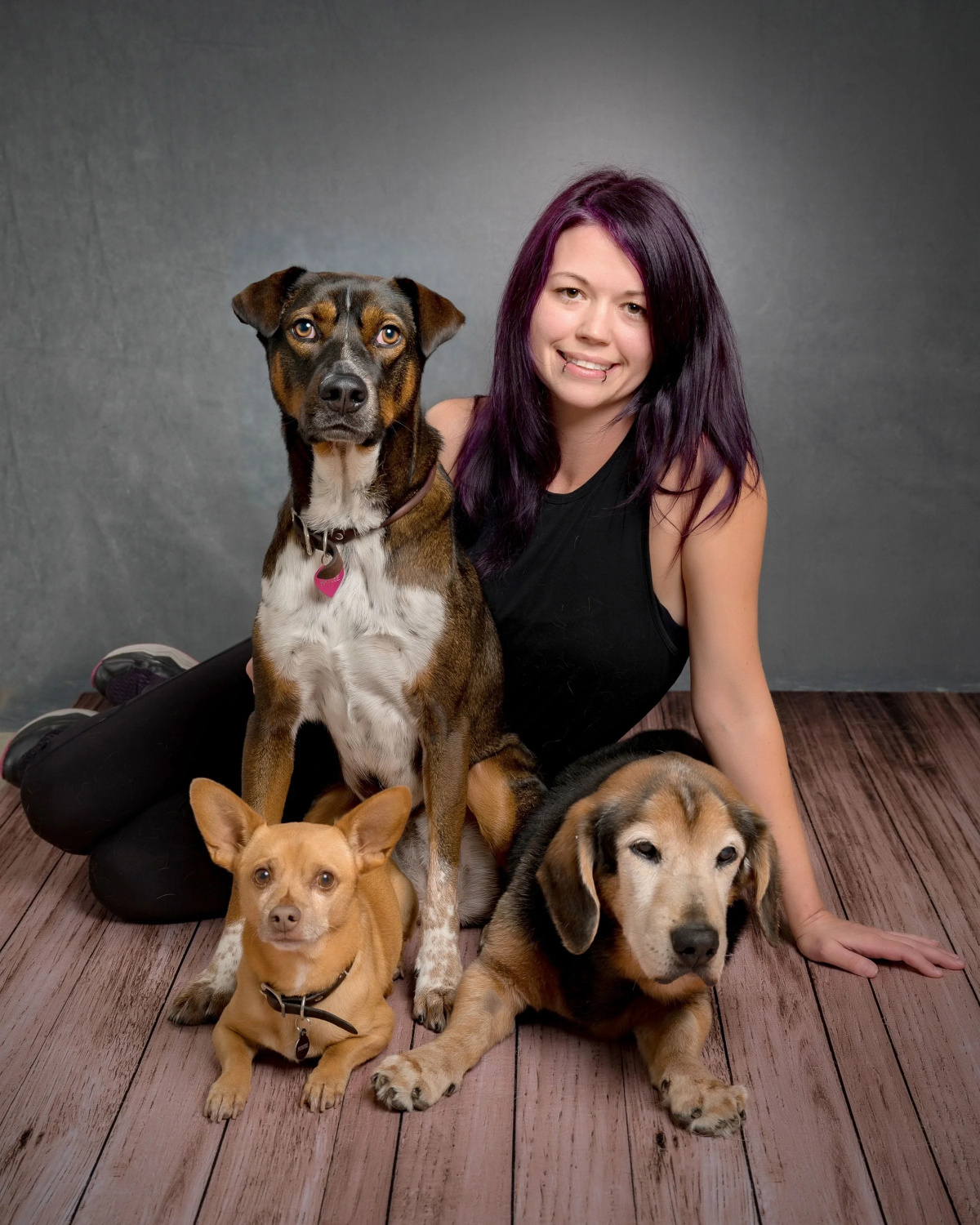 Schexneider with her dogs