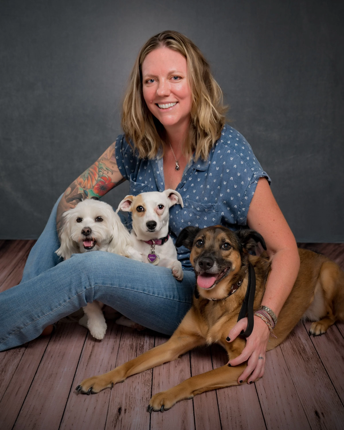 Schexneider with her dogs